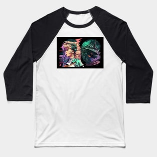 Futuristic Tech Cyberpunk Anime Girl Robot Baseball T-Shirt